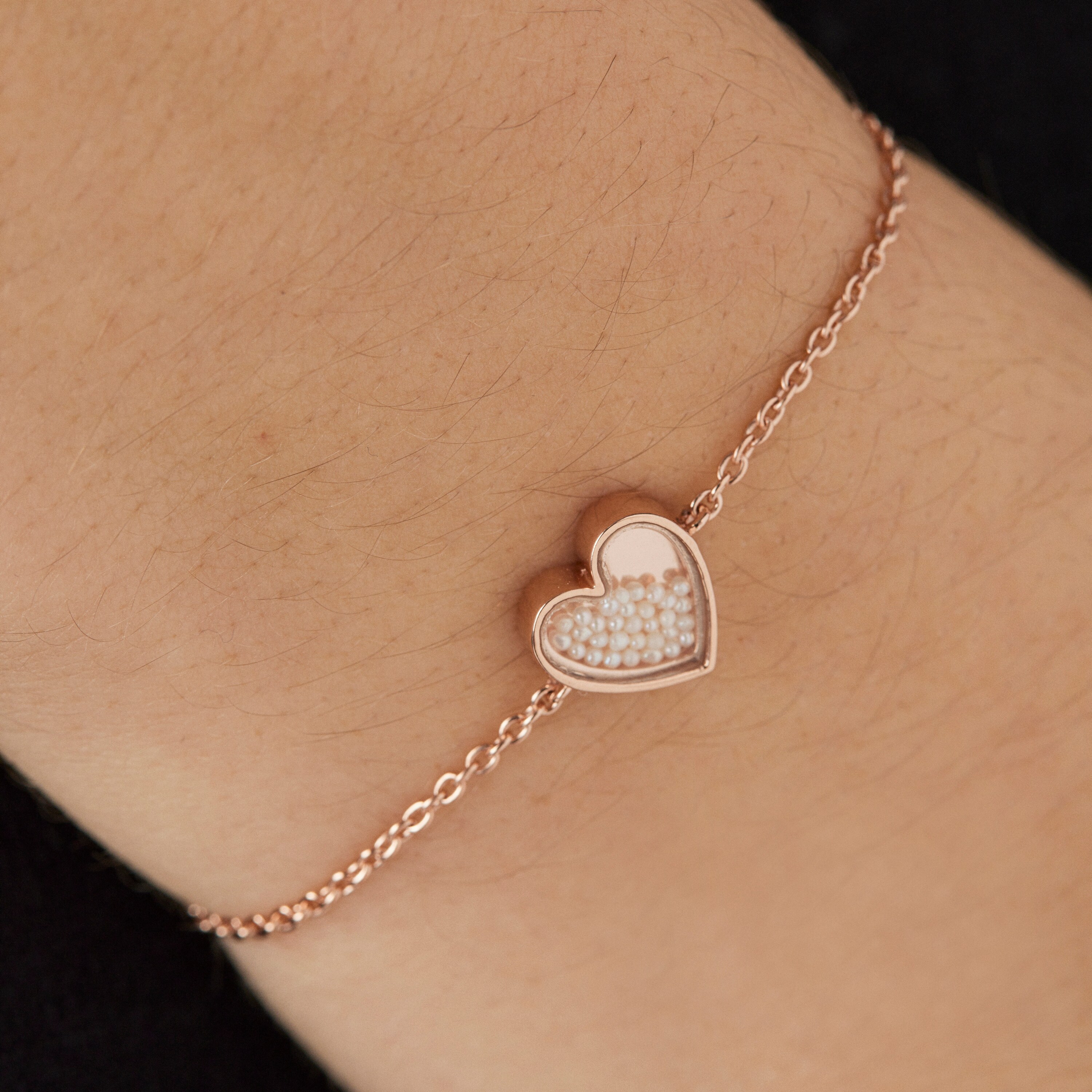 Rose silver vermeil Areia Bracelet with pearls