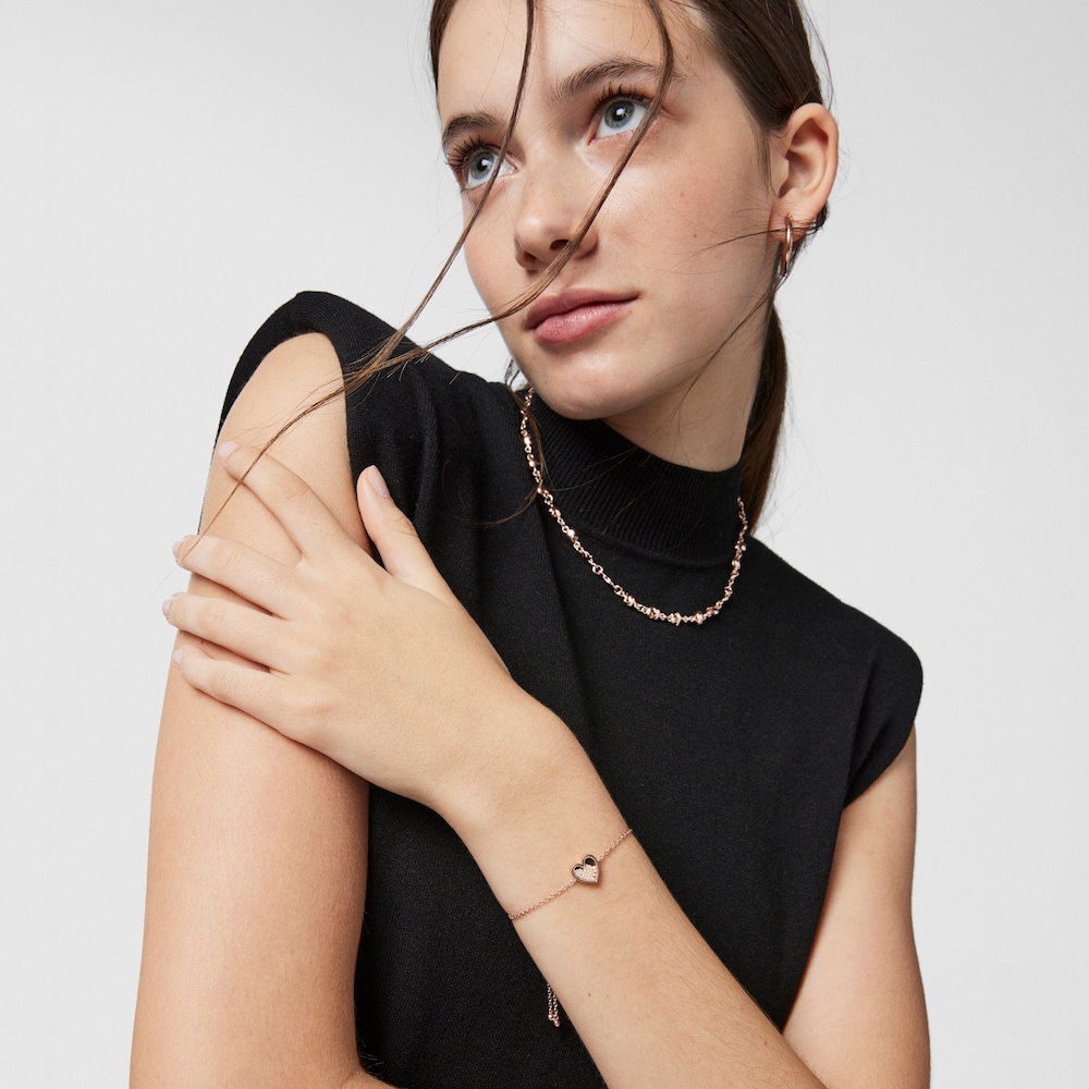 Pulsera Areia con ba&ntilde;o de oro rosa 18 kt sobre plata y perlas