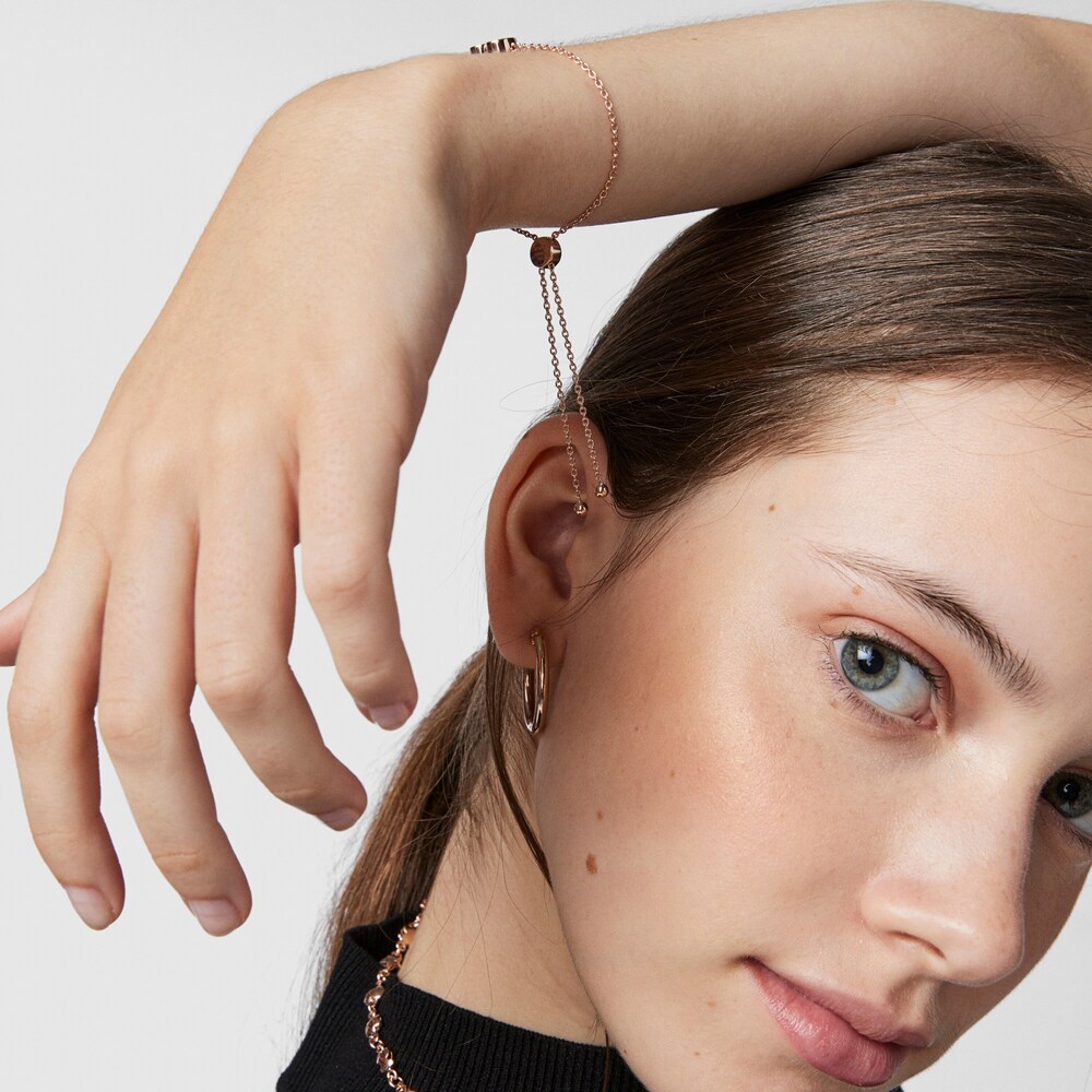 Pulsera Areia con ba&ntilde;o de oro rosa 18 kt sobre plata y perlas