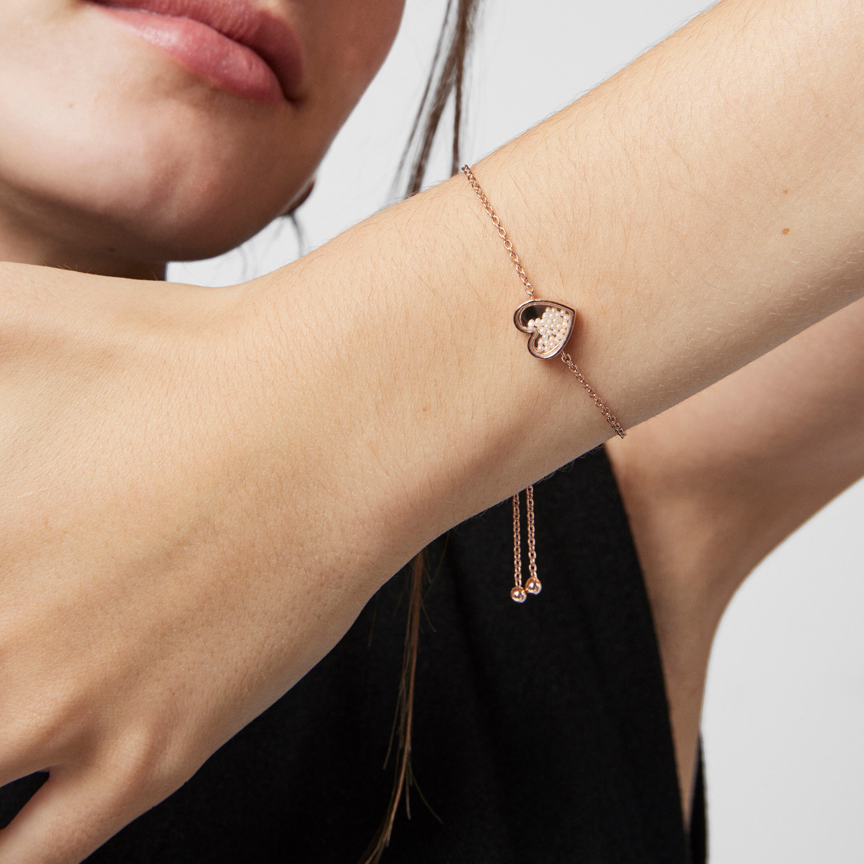 Rose silver vermeil Areia Bracelet with pearls