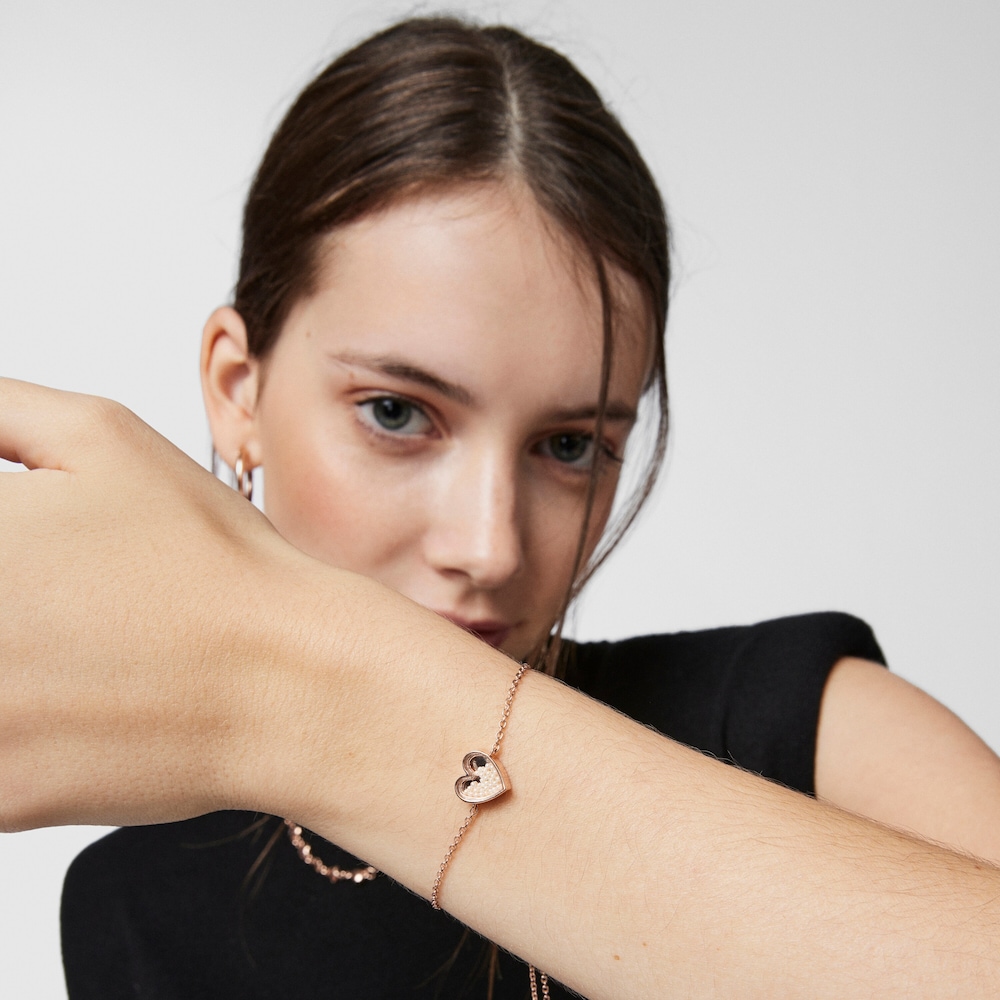 Pulsera Areia con ba&ntilde;o de oro rosa 18 kt sobre plata y perlas