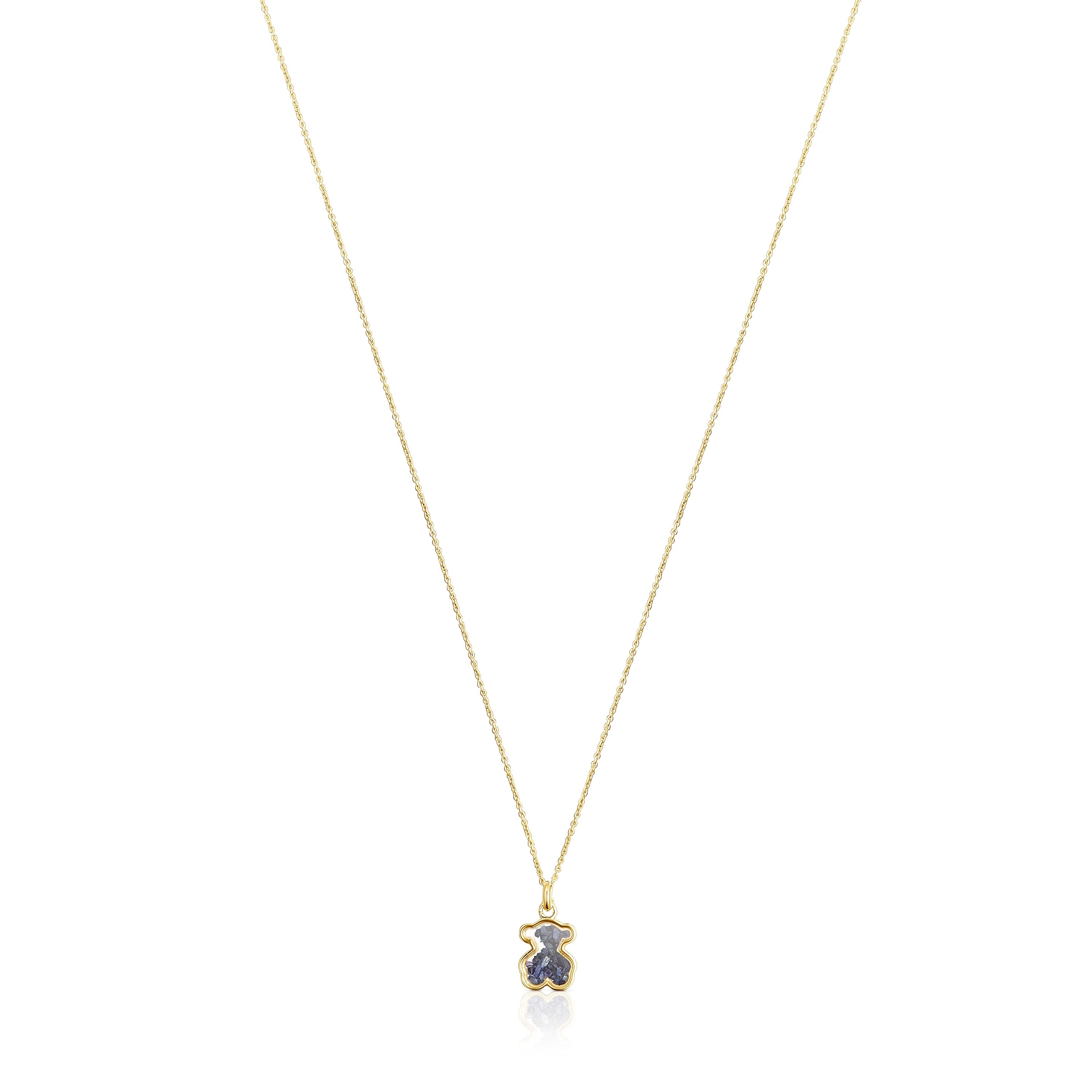 18K Solid Gold Areia Necklace with blue sapphire