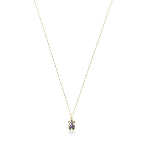 Gold Areia Necklace with blue sapphire