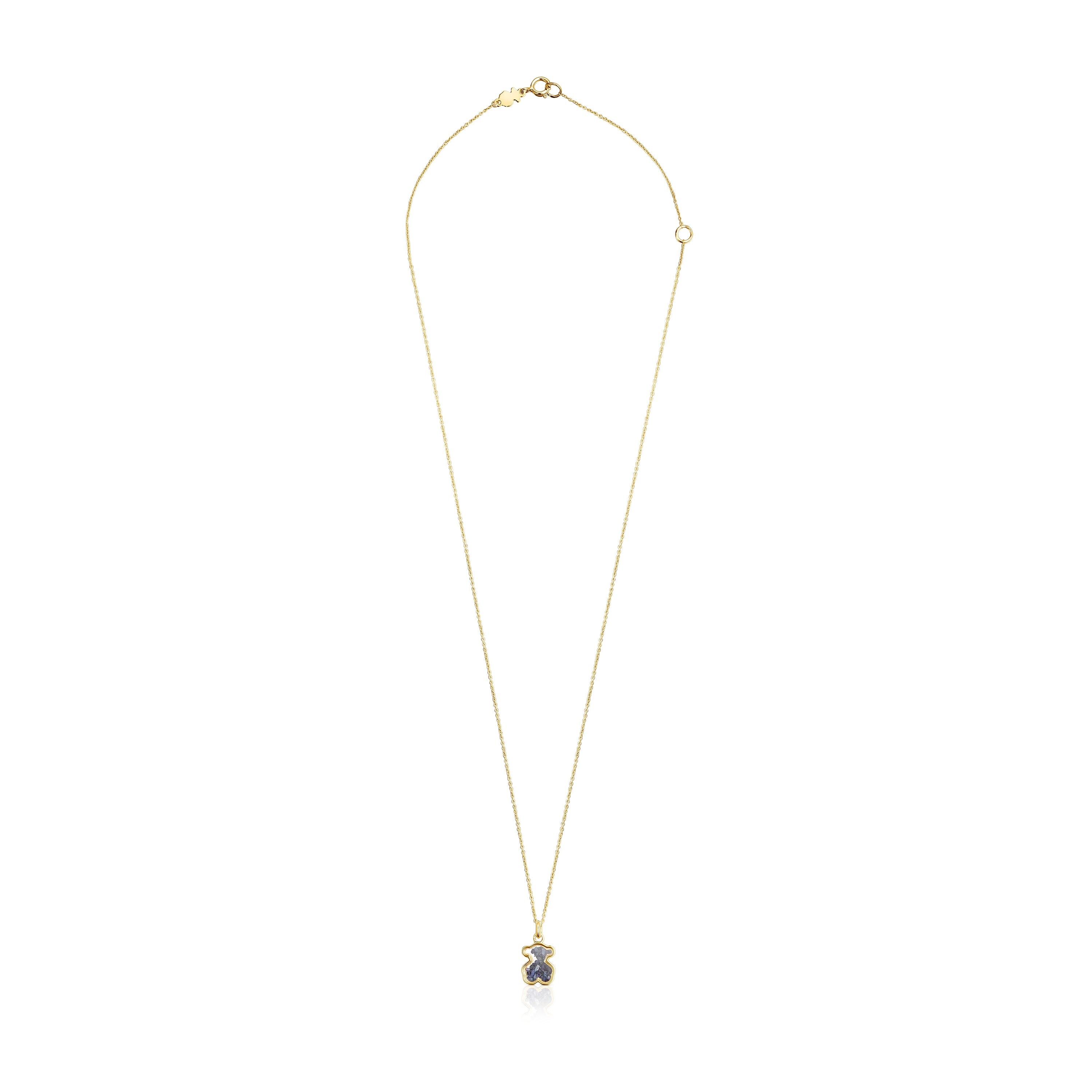 18K Solid Gold Areia Necklace with blue sapphire