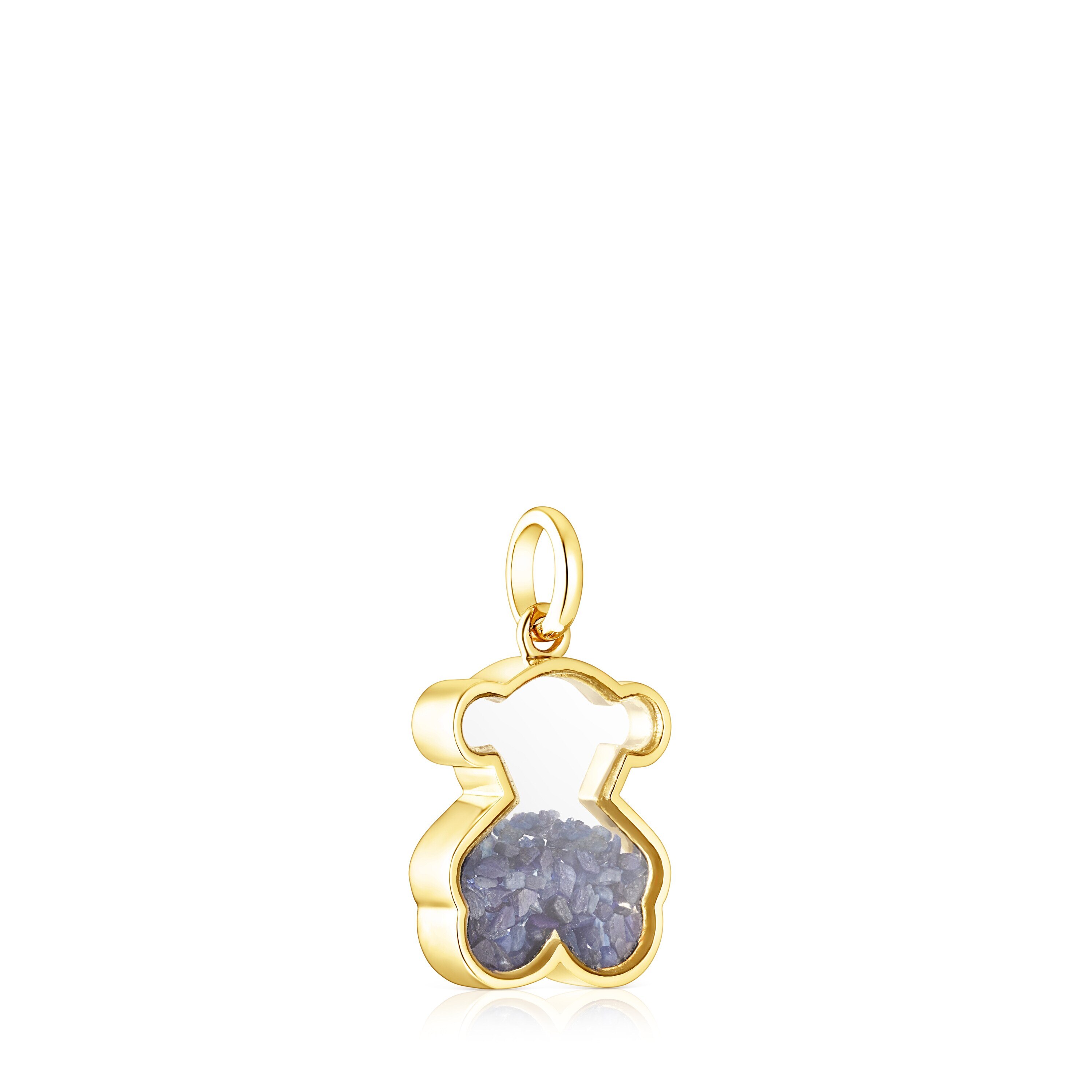 18K Solid Gold Areia Pendant with blue sapphire
