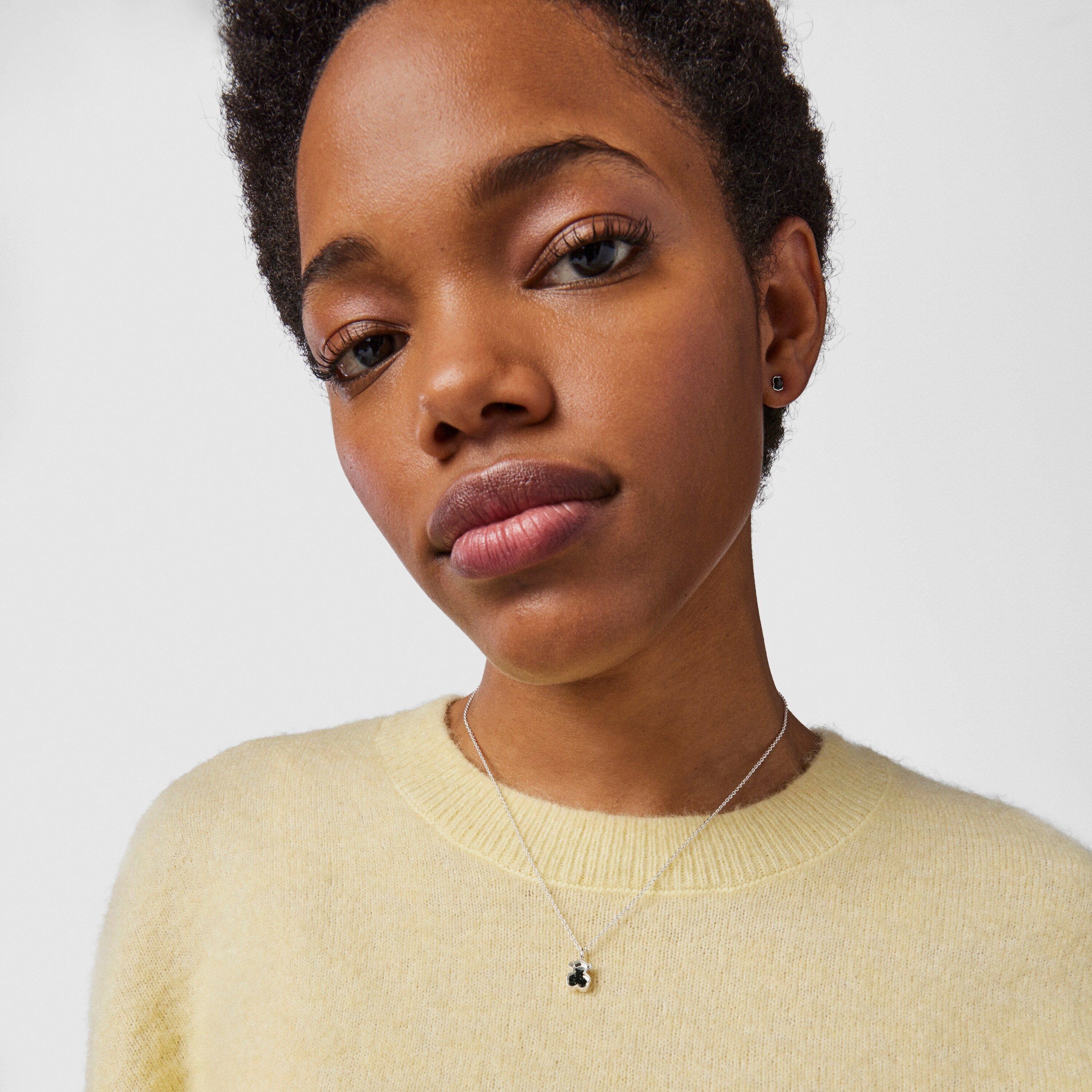 Silver Areia Necklace with onyx