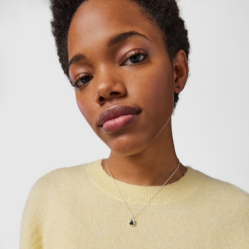 Silver Areia Necklace with onyx