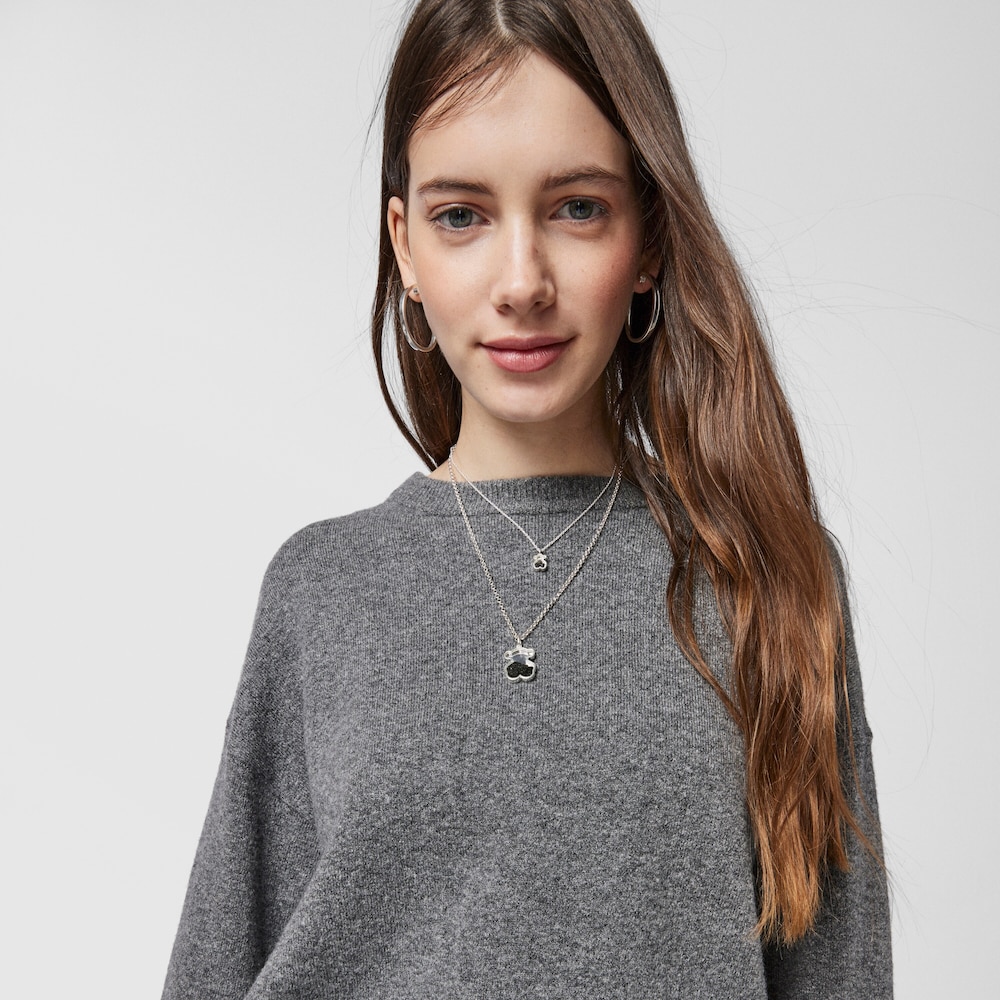 Silver Areia Pendant with onyx