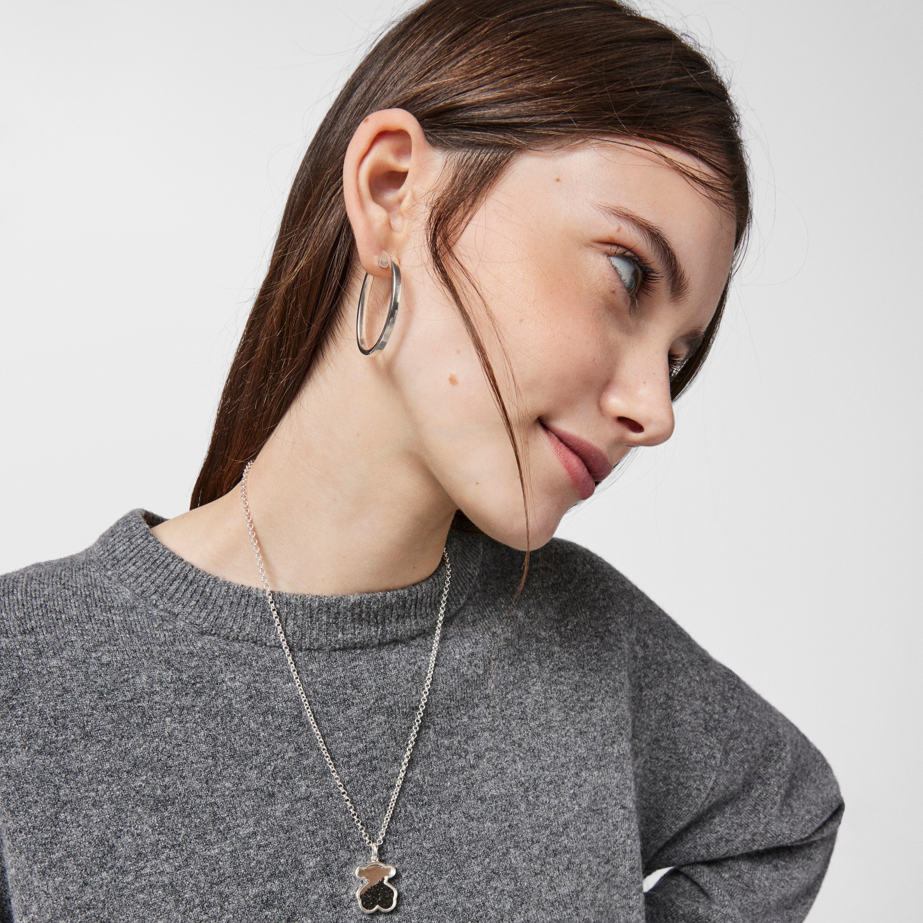 Silver Areia Pendant with onyx