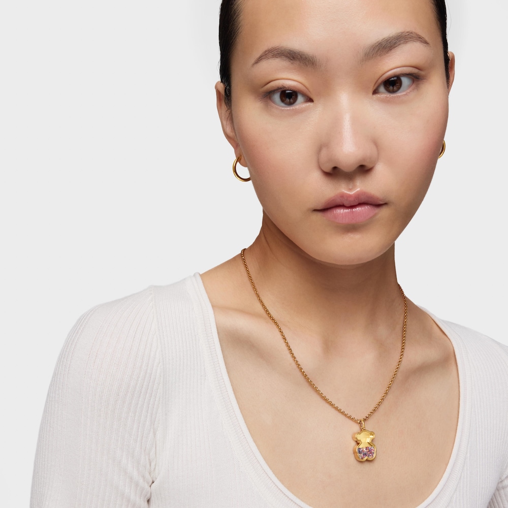 Tous Areia &ndash; Pr&iacute;vesok zo žlt&eacute;ho striebra Vermeil s farebn&yacute;mi kameňmi