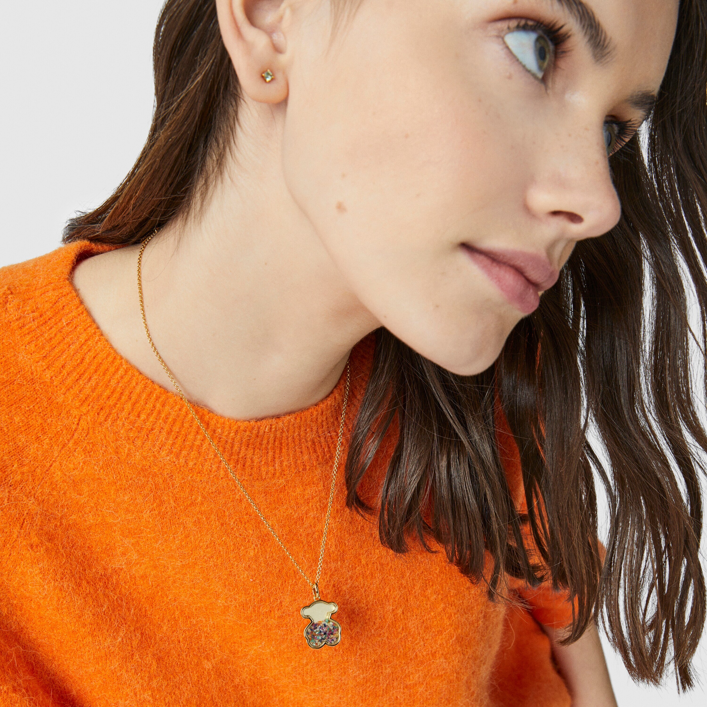 Silver vermeil Areia Pendant with multicolored gemstones