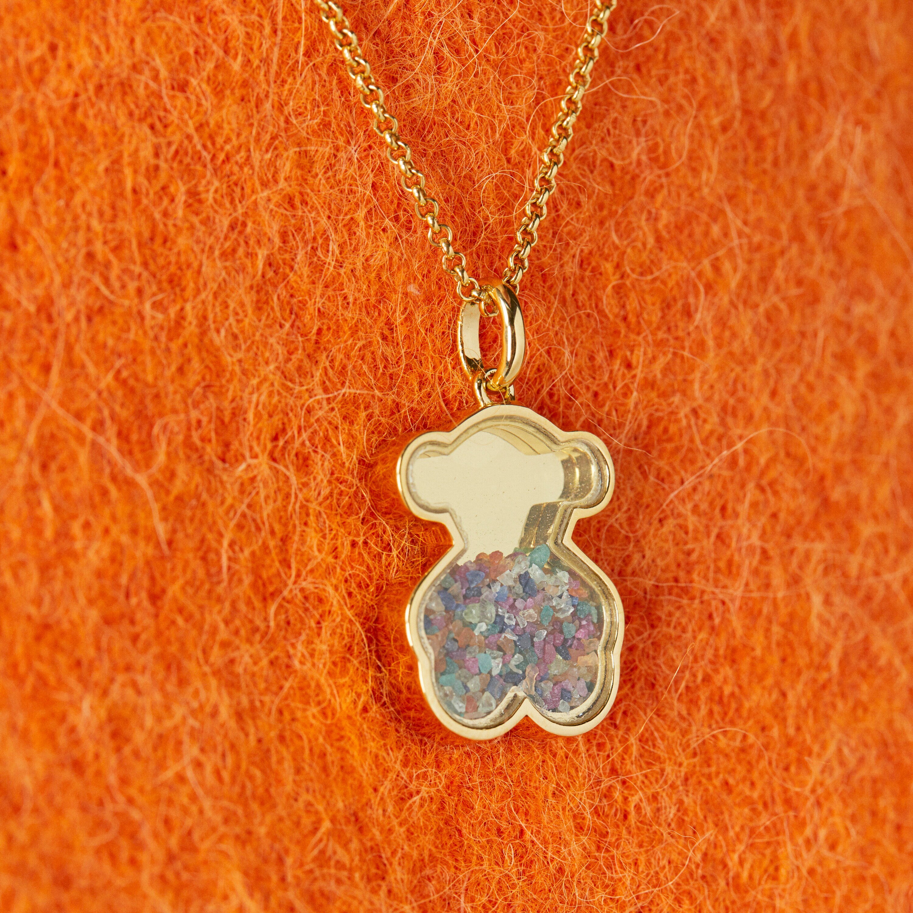 Silver vermeil Areia Pendant with multicolored gemstones