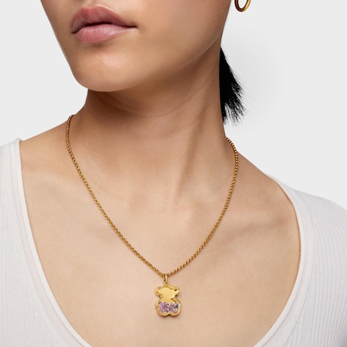 Silver vermeil Areia Pendant with multicolored gemstones