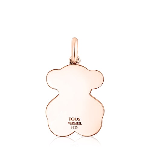 Dije Areia con baño de oro rosa 18 kt sobre plata y perlas