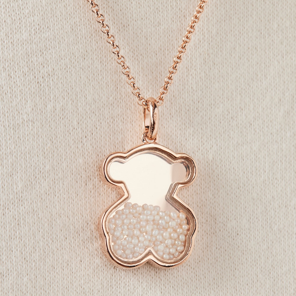 Rose silver vermeil Areia Pendant with pearls