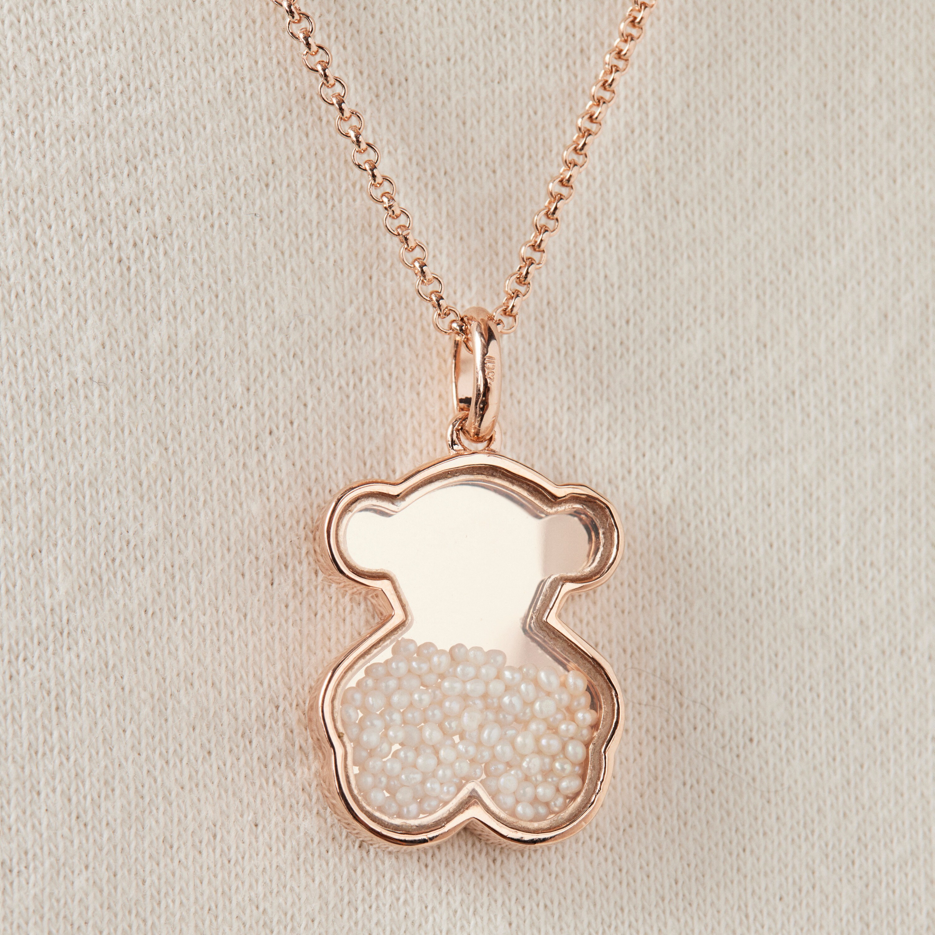 Rose silver vermeil Areia Pendant with pearls