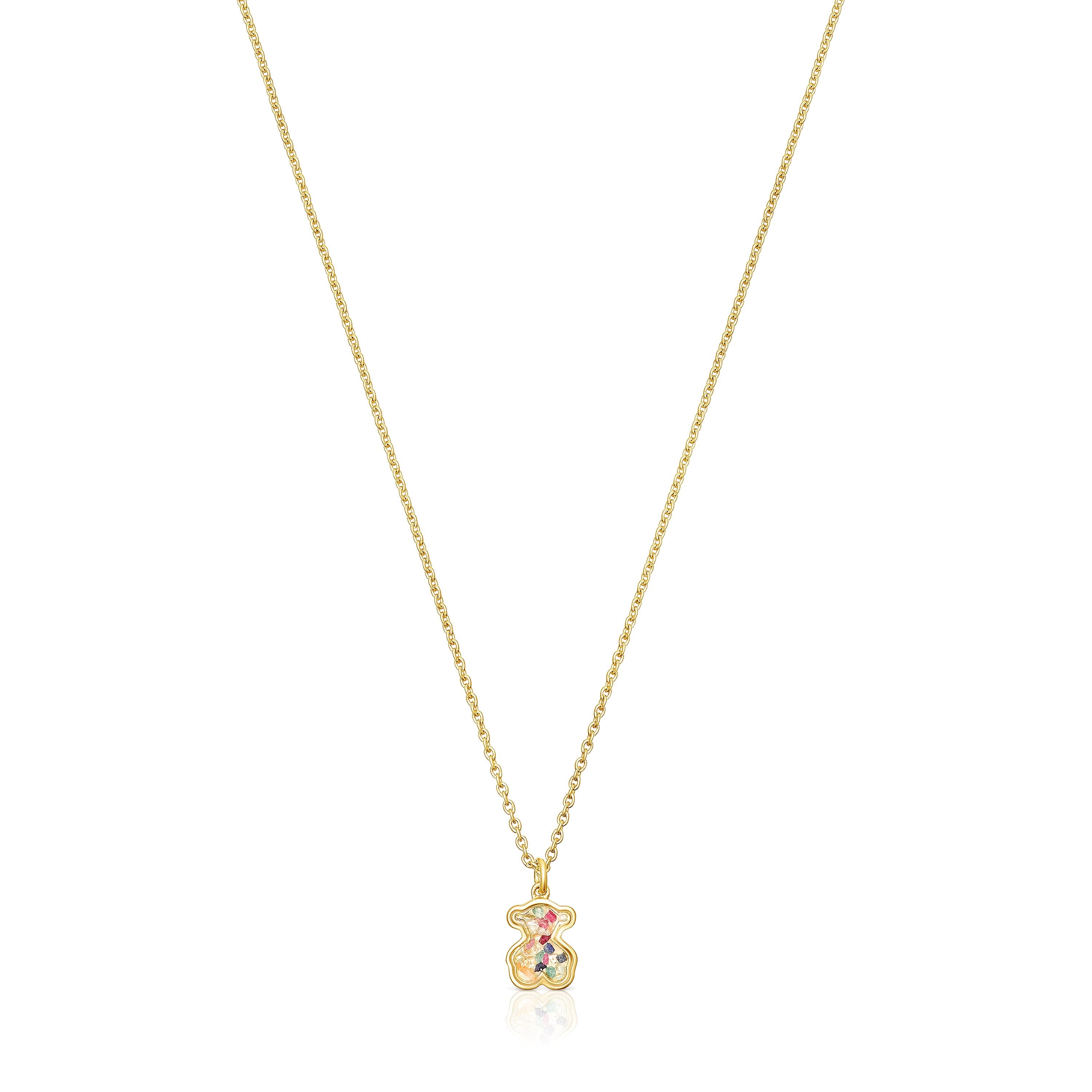 Silver vermeil Areia Necklace with multicolored gemstones