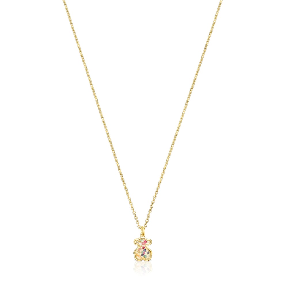 Tous Areia &ndash; N&aacute;hrdeln&iacute;k zo žlt&eacute;ho striebra Vermeil s farebn&yacute;mi kameňmi