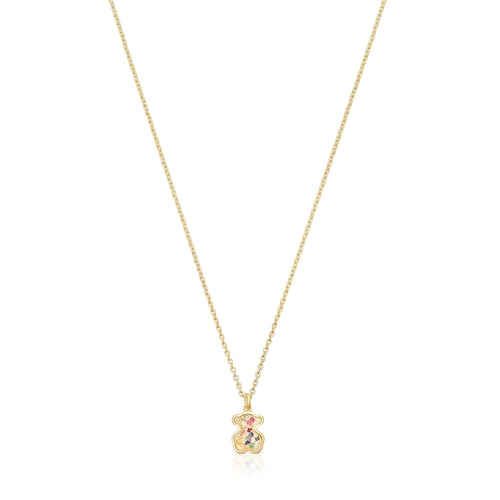 Silver vermeil Areia Necklace with multicolored gemstones