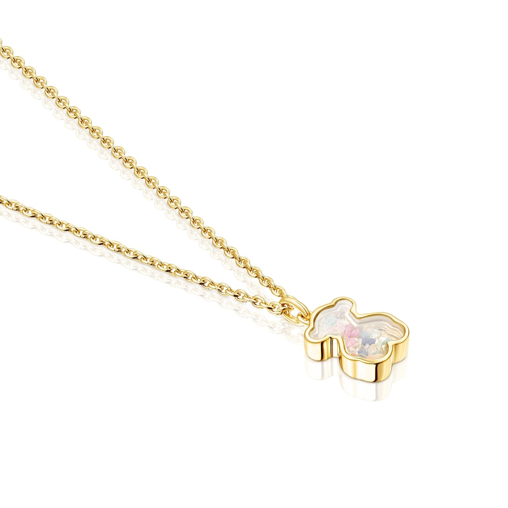 Tous Areia &ndash; N&aacute;hrdeln&iacute;k zo žlt&eacute;ho striebra Vermeil s farebn&yacute;mi kameňmi