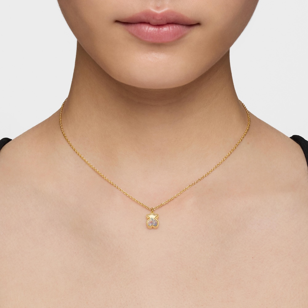 Silver vermeil Areia Necklace with multicolored gemstones