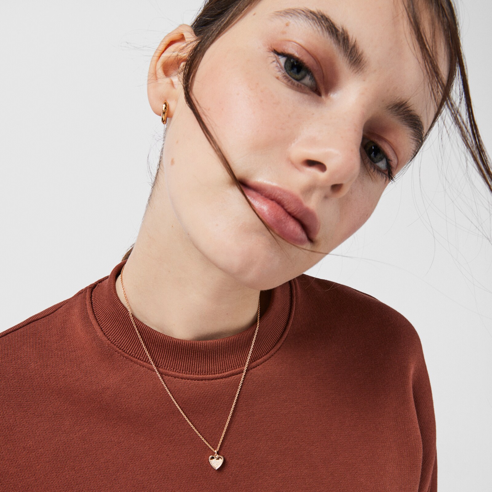 Rose silver vermeil Areia Necklace with pearls