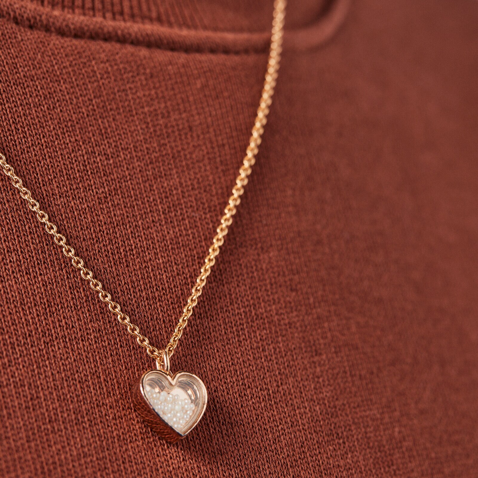 Rose silver vermeil Areia Necklace with pearls