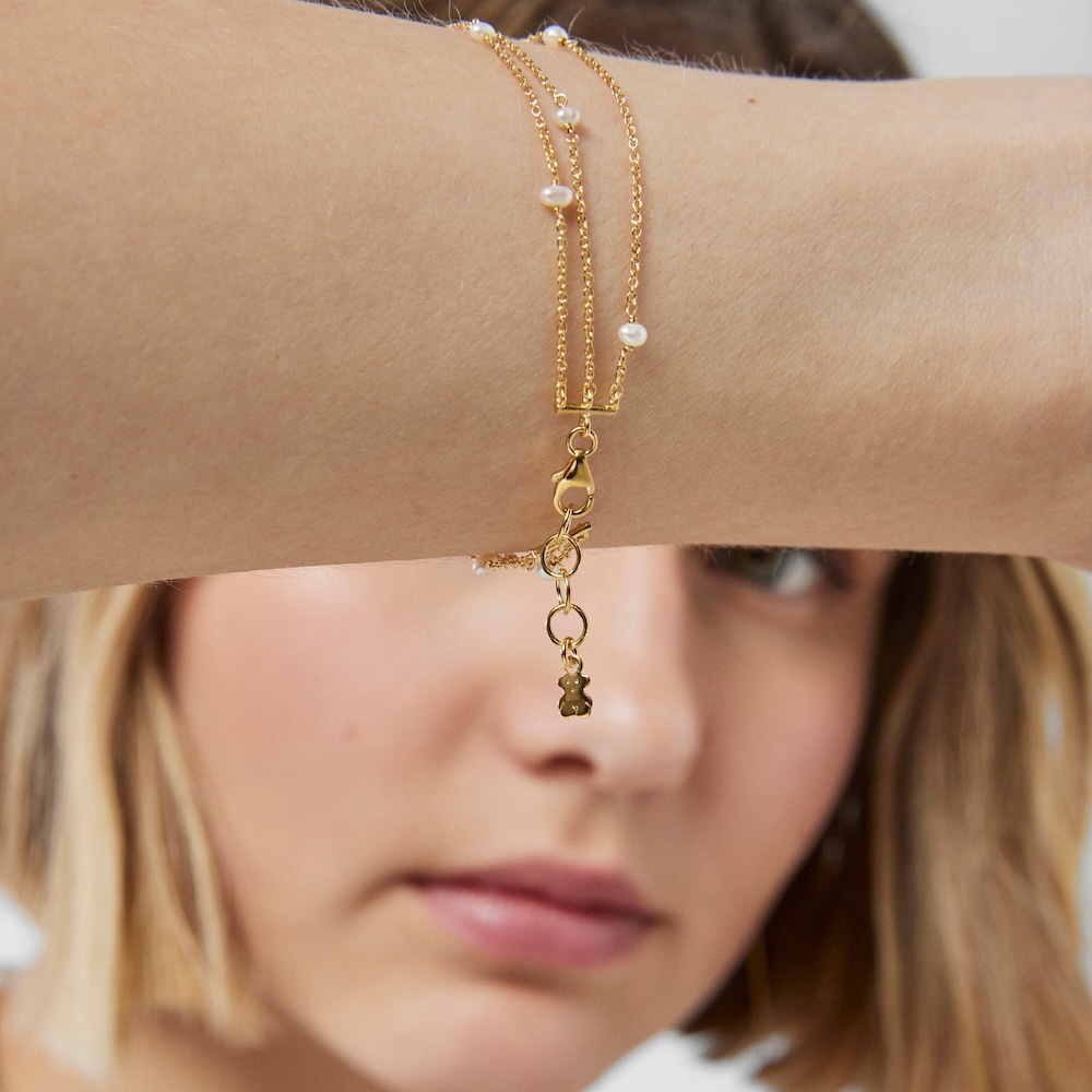 Pulsera Oceaan conchas-cadenas de oro y perlas