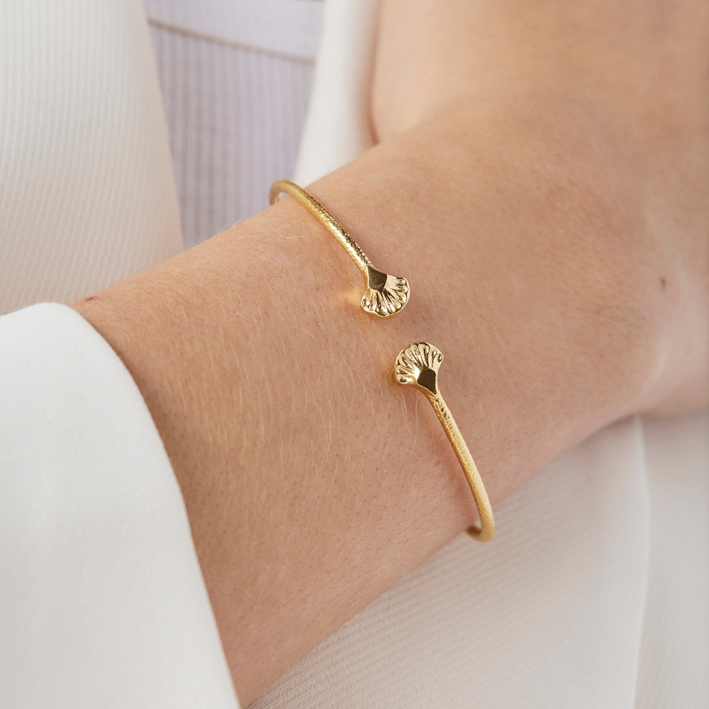 Pulsera con ba&ntilde;o de oro 18 kt sobre plata Oceaan Duna