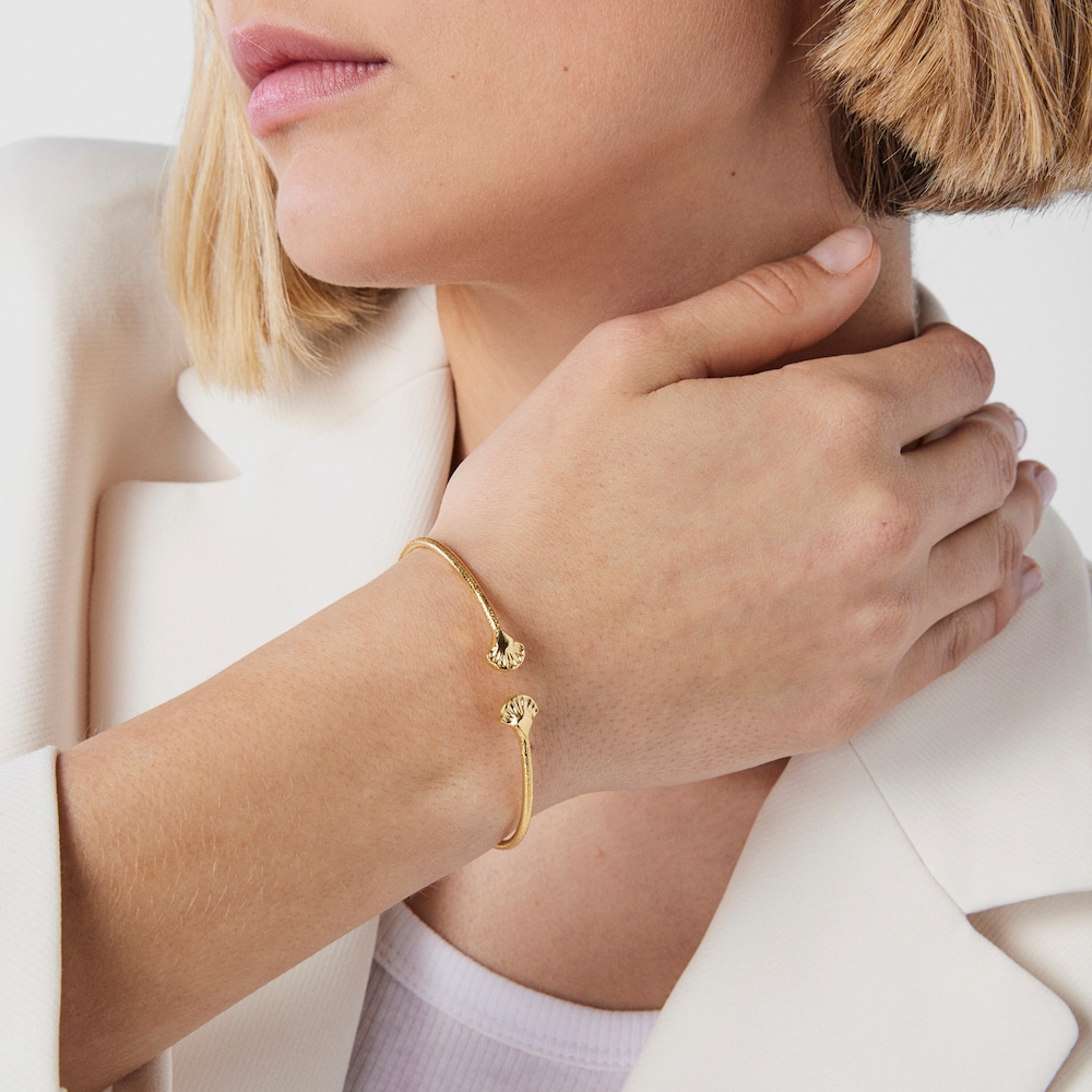 Pulsera con ba&ntilde;o de oro 18 kt sobre plata Oceaan Duna