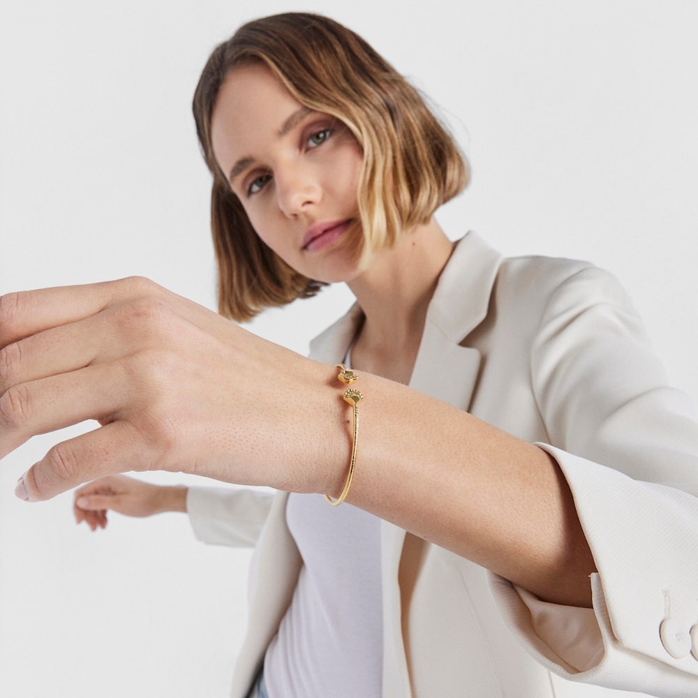 Pulsera con ba&ntilde;o de oro 18 kt sobre plata Oceaan Duna