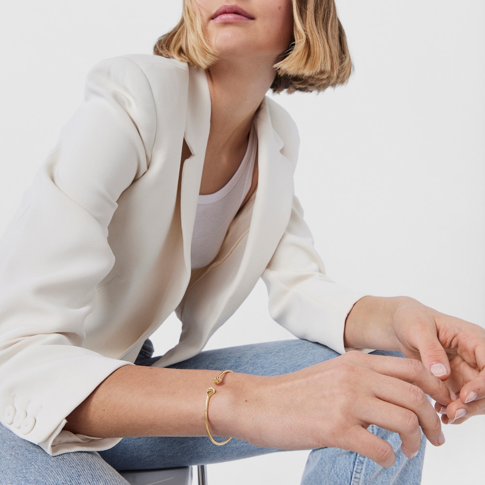 Pulsera con ba&ntilde;o de oro 18 kt sobre plata Oceaan Duna