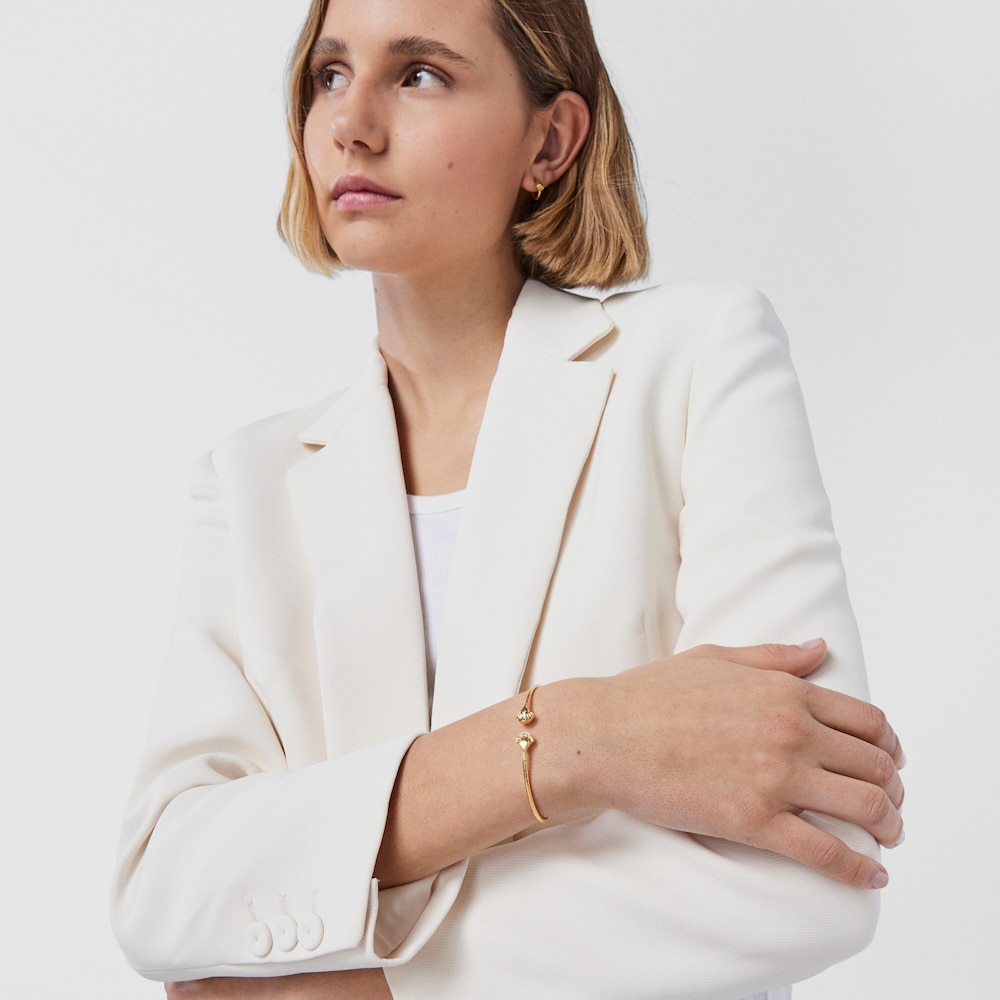 Pulsera con ba&ntilde;o de oro 18 kt sobre plata Oceaan Duna