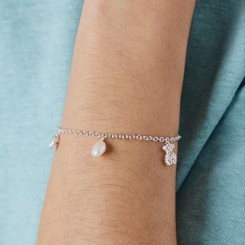 Pulsera de plata y perlas Oceaan