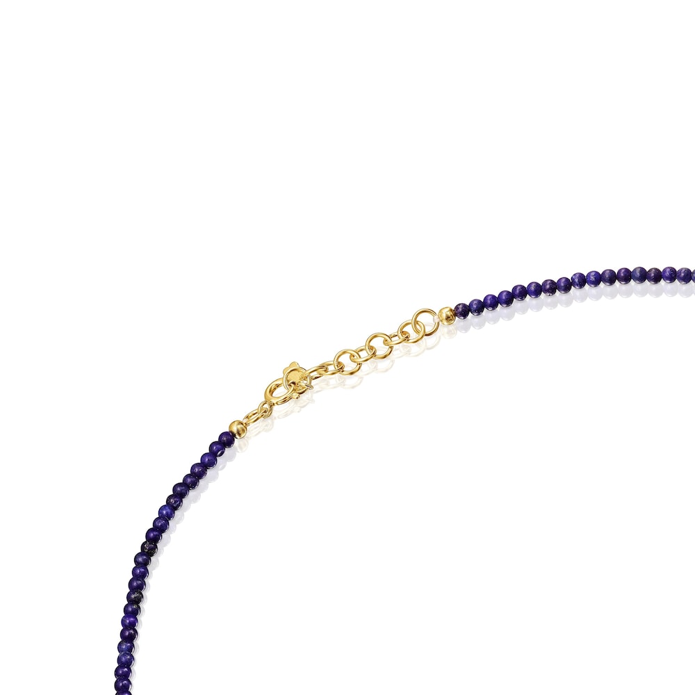 Collar camafeo con ba&ntilde;o de oro 18 kt sobre plata, lapislazuli y perlas Oceaan