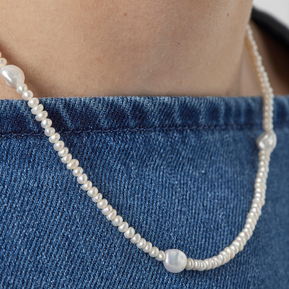 Collar de perlas y plata Oceaan