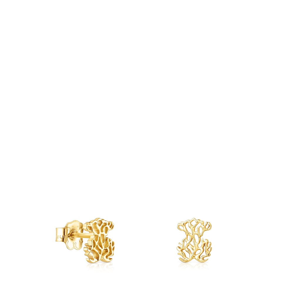 18K Solid Gold Oceaan bear Earrings