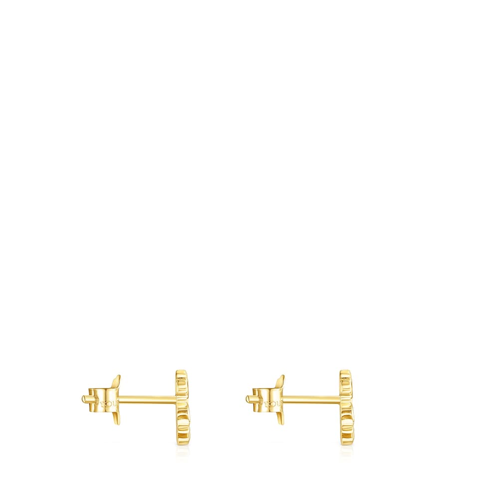 18K Solid Gold Oceaan bear Earrings