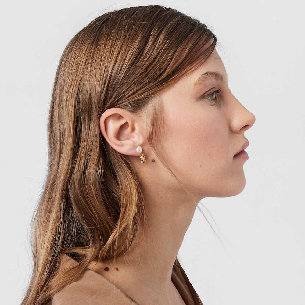 18K Solid Gold Oceaan shell-anemone Earrings with pearls