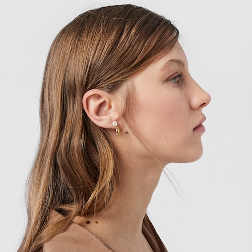 Gold Oceaan shell-anemone Earrings with pearls
