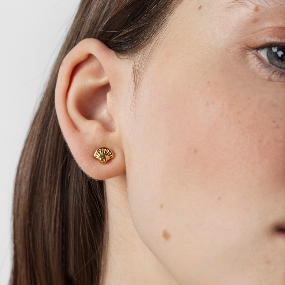 Muschel-Ohrringe Oceaan aus Gold