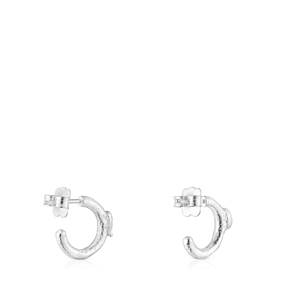 Silver Oceaan Duna Hoop earrings with carnelian