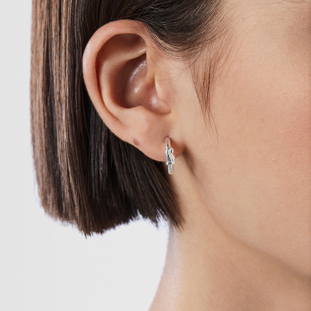 Silver Oceaan Duna Hoop earrings with carnelian