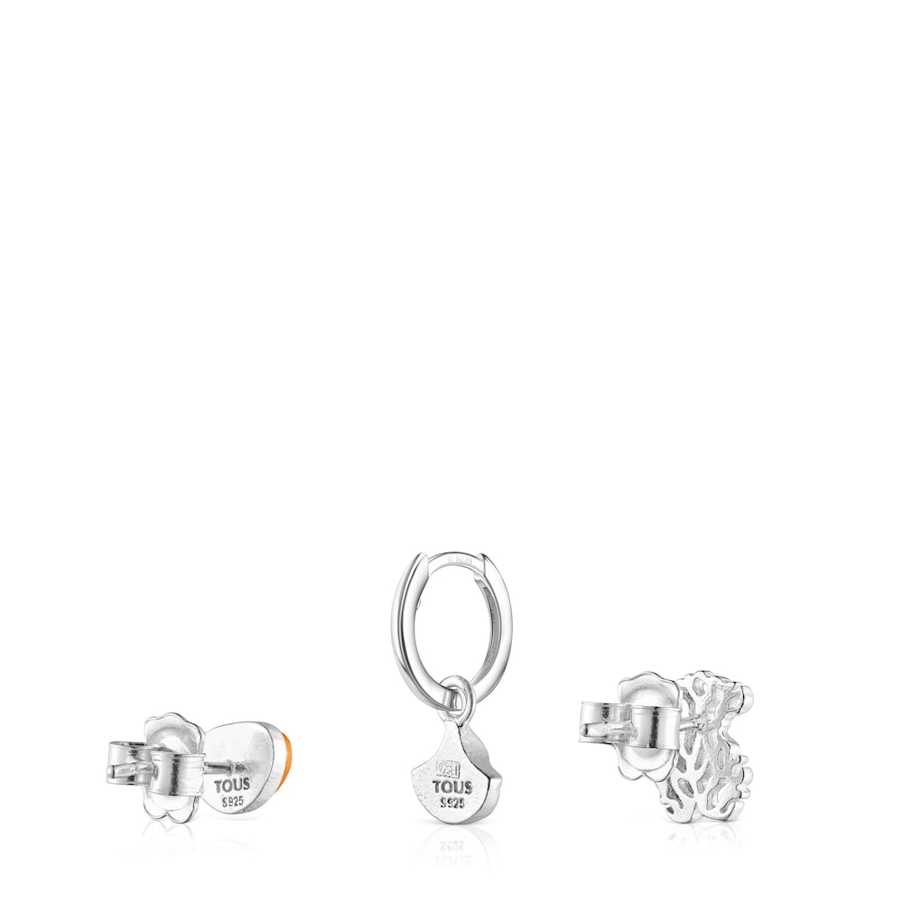 Pack de Pendientes oso-concha y glass naranja Oceaan image number 2
