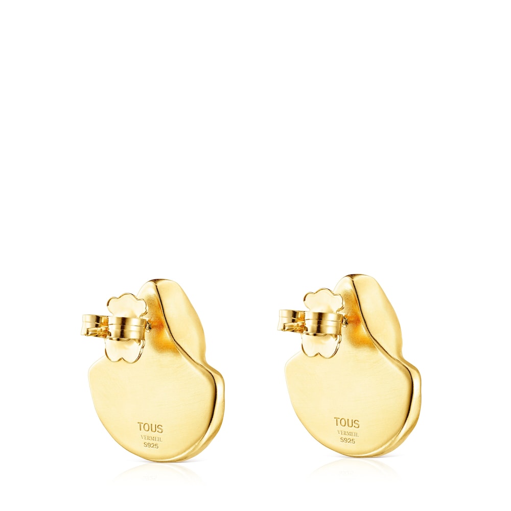 Pendientes concha con ba&ntilde;o de oro 18 kt sobre plata Oceaan