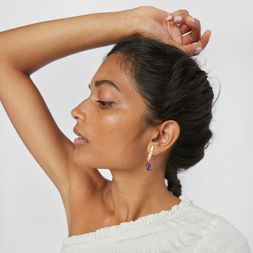 Silver Vermeil Oceaan Color Earrings with gemstones