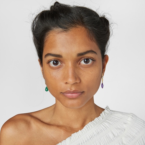 Silver Vermeil Oceaan Color Earrings with gemstones