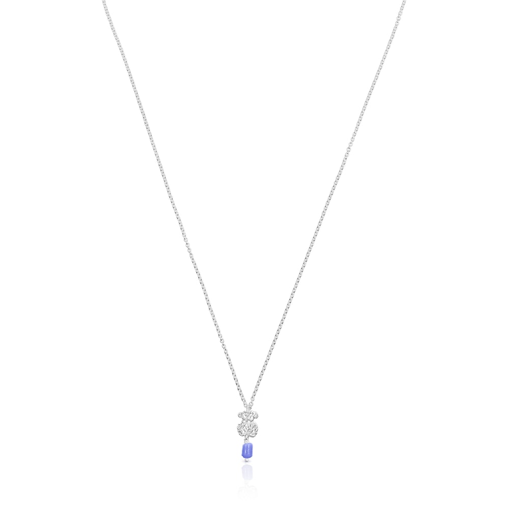 Collar oso de plata y glass azul Oceaan image number 0