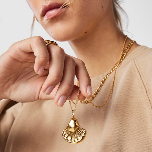 Large silver vermeil Oceaan shell Pendant