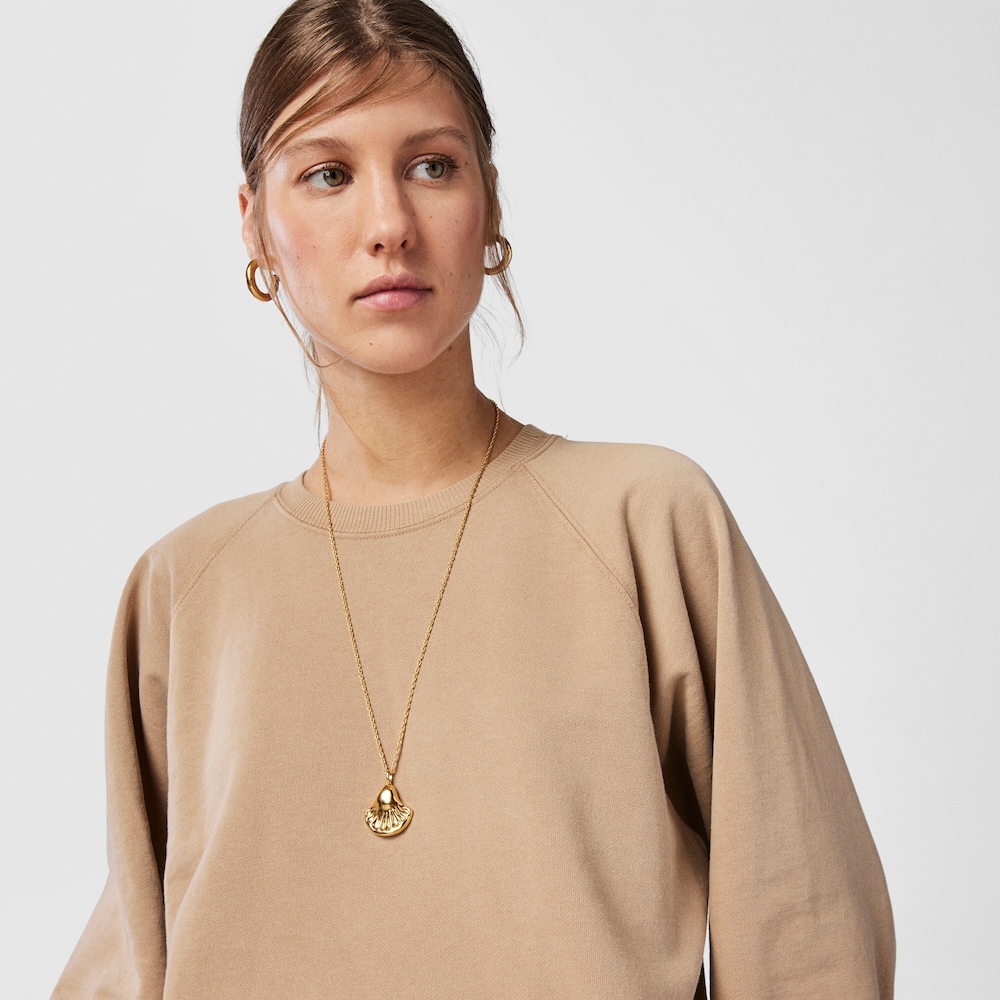 Dije Oceaan concha grande con ba&ntilde;o de oro 18 kt sobre plata